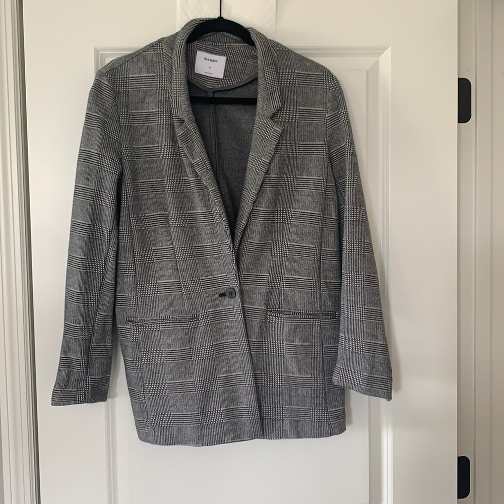 Old navy black and white patterned blazer